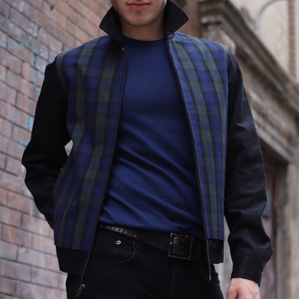 Marc Jacobs Plaid and Black Bomber Jacket